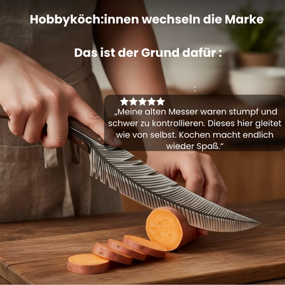Geschmiedetes „Plume“-Messer – Vielseitige Chefklinge
