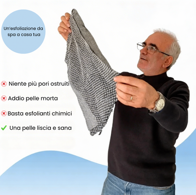 Asciugamano doccia esfoliante antibatterico — Pelle più morbida già dalla prima doccia