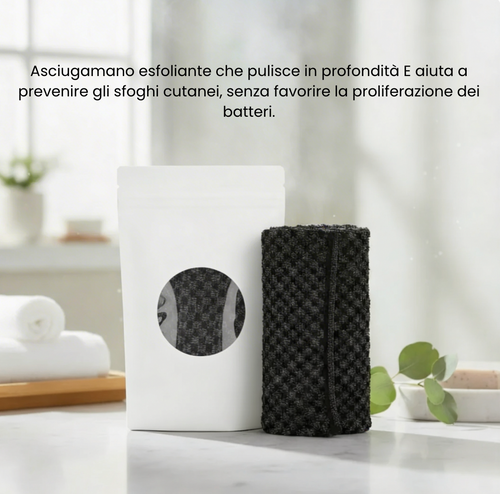 Asciugamano doccia esfoliante antibatterico — Pelle più morbida già dalla prima doccia