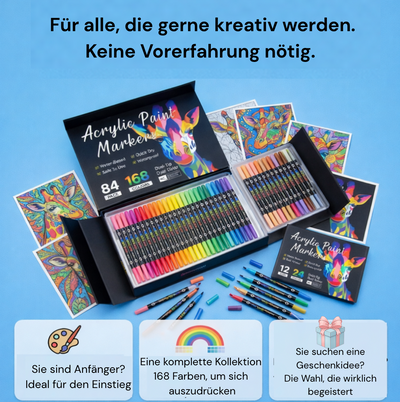 Acryl-Marker mit doppelter Spitze – Kein Durchdrücken aufs Papier, professionelles Finish
