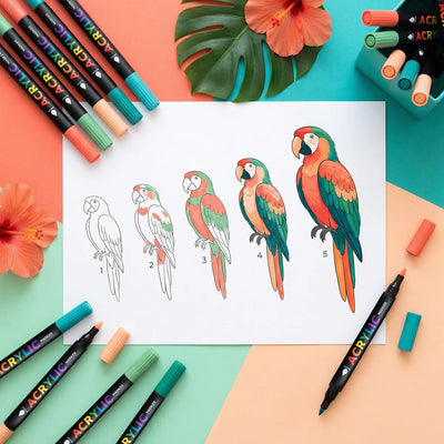 Acryl-Marker mit doppelter Spitze – Kein Durchdrücken aufs Papier, professionelles Finish