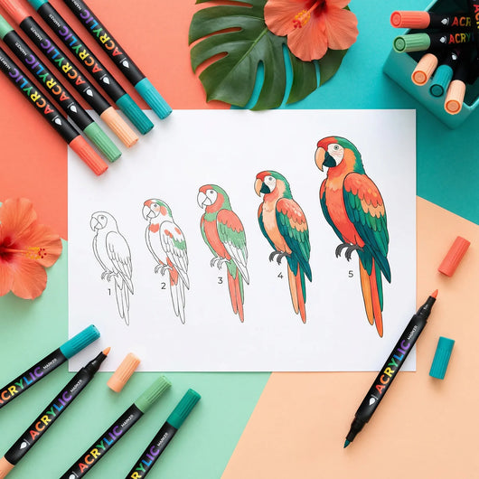 Acryl-Marker mit doppelter Spitze – Kein Durchdrücken aufs Papier, professionelles Finish